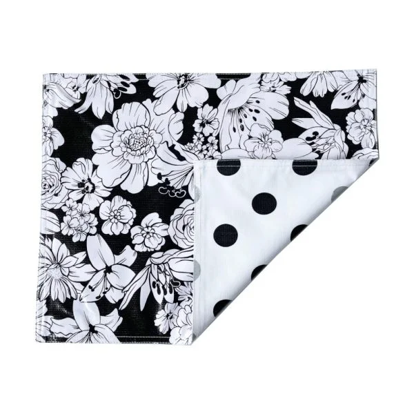 Set of 4 Double sided Placemats in Wild Flower Black