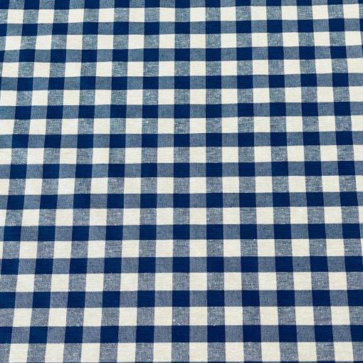 Stain Resistant Tablecloth – Blue Check Round 150cm