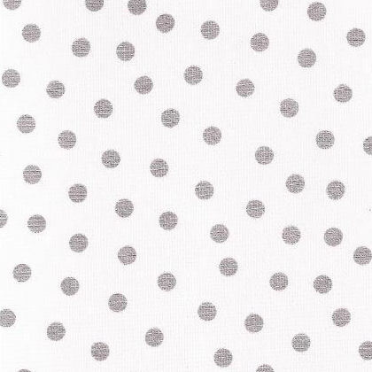 Mexican Oilcloth Silver Spots on White