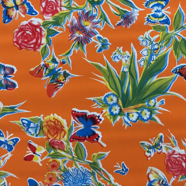 Mexican Oilcloth Butterfly Orange