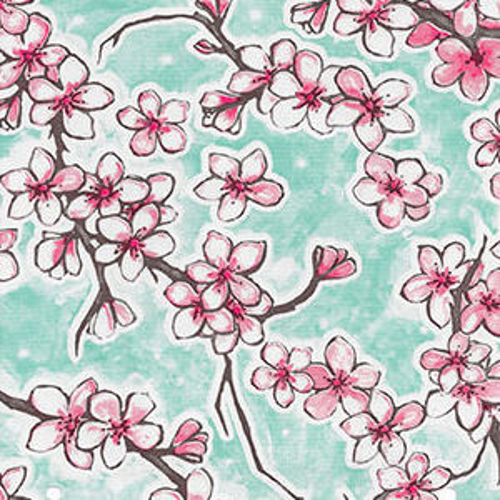 Mexican Oilcloth Cherry Blossom Mint - BenElke