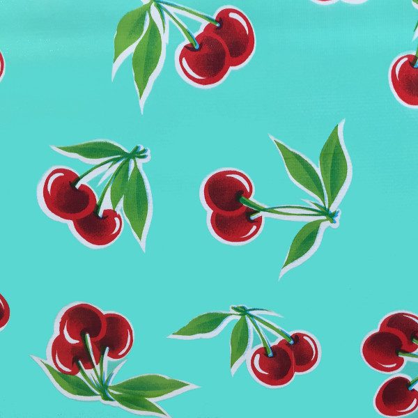 Mexican Oilcloth Cherries Mint
