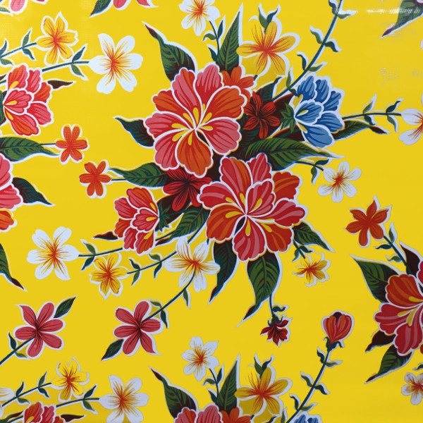 Mexican Oilcloth Hibiscus Yellow
