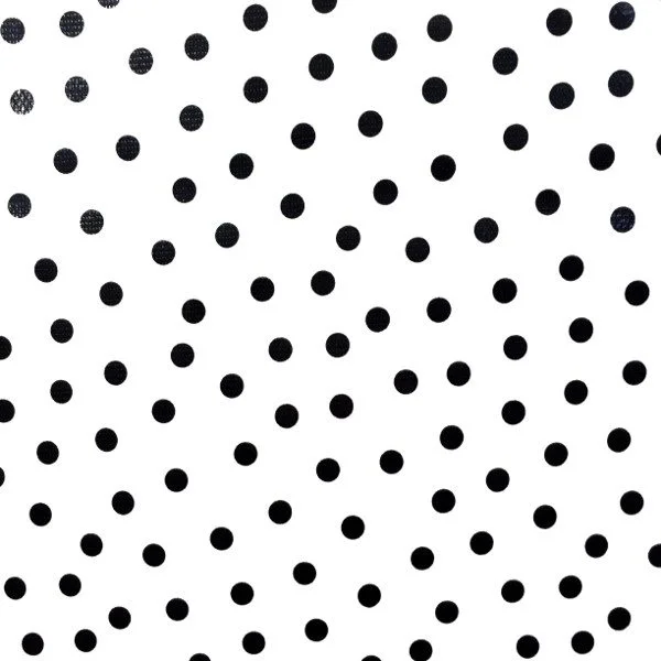 Mexican Oilcloth Polka Dots Black on White