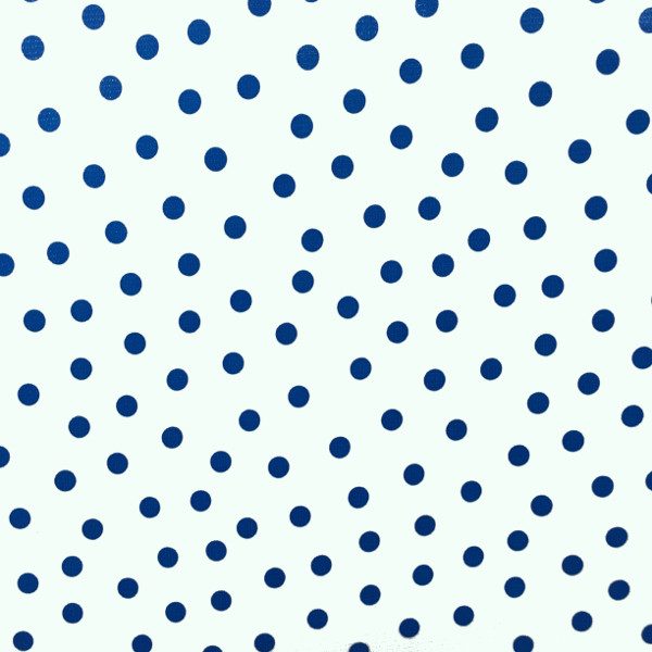 Mexican Oilcloth Polka Dots Dark Blue on White