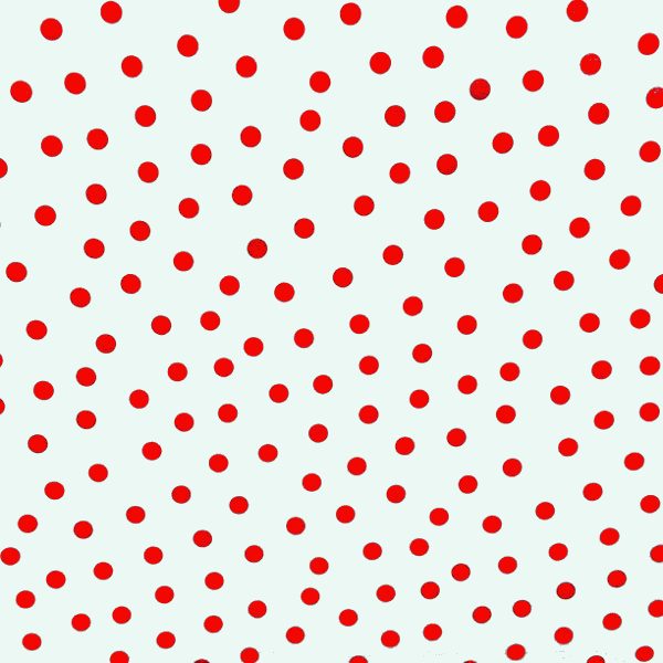 Mexican Oilcloth Polka Dots Red on White