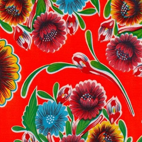 Mexican Oilcloth Sweet Flower Orange