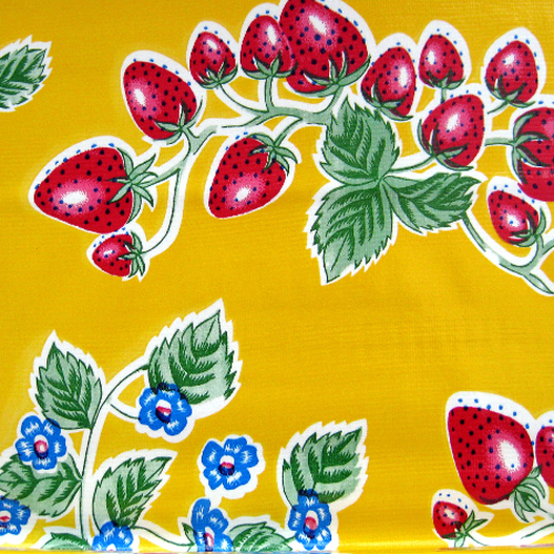 Mexican Oilcloth Strawberries Yellow - BenElke