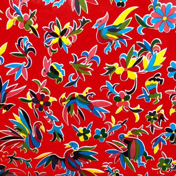 Mexican Oilcloth - Otomi Red