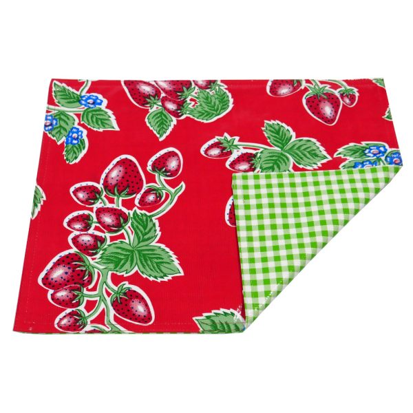 Set of 4 Double sided Placemats in Red Strawberry